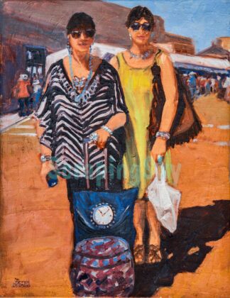 Plaza Shoppers 18x14 oil on linen