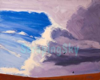 Skyscape with Ravens 16x20 inches oil on canvas