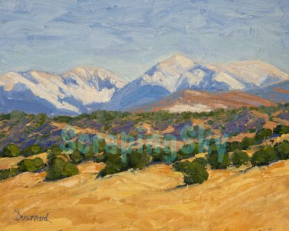 Truchas Peaks 8x10 oil on panel by peter dustrud