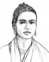 Sketch of Frida Kahlo scrapingsky.com