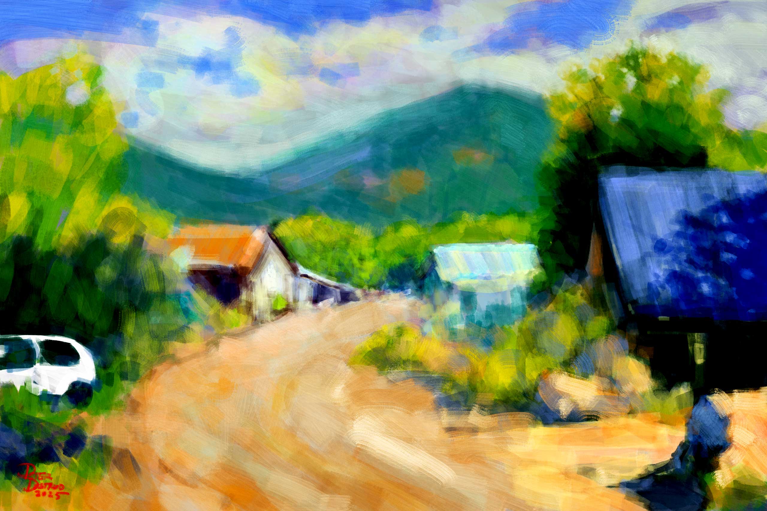 Image: In Northern New Mexico - digital painting by peter dustrud scrapingsky.com