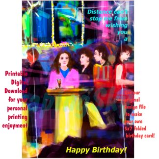 Printable Digital Download - Birthday Card folded 5x7 "From After Midnight"