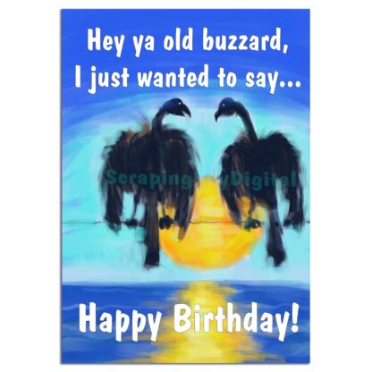 Printable Digital Download - 5x7 folded birthday card design "Old Buzzards" - Image 3