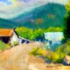 "Upper Road"  20X40 inch unstretched canvas print with mirrored sides -  rolled and shipped in tube