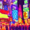 "Night Times Square Colors" gallery-wrapped fine art canvas  1-1/2" sides -ready-to-hang