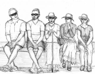 image: Parade Coming - pencil by peter dustrud scrapingsky.com