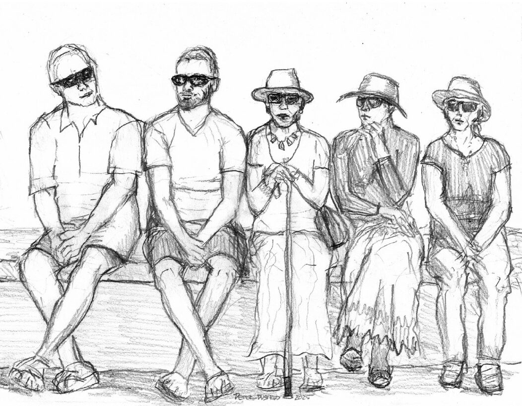 image: Parade Coming - pencil by peter dustrud scrapingsky.com