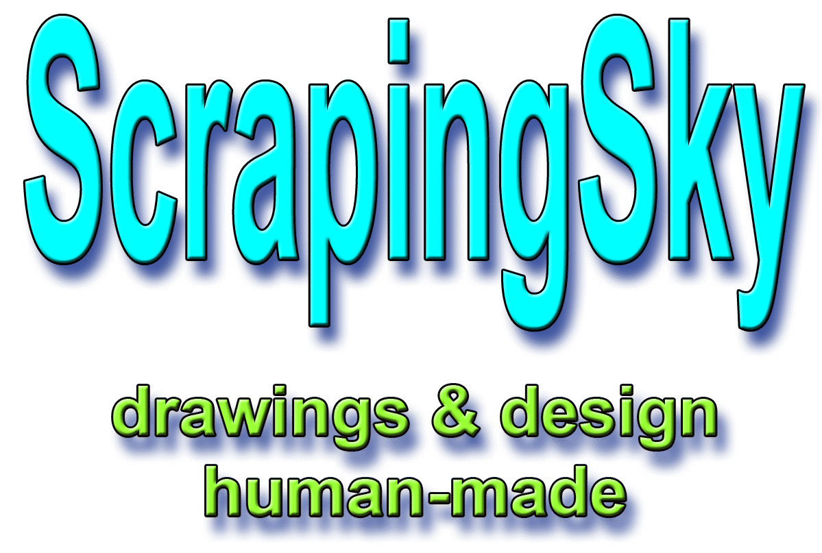 logo: scrapingsky.com - drawings and design human made