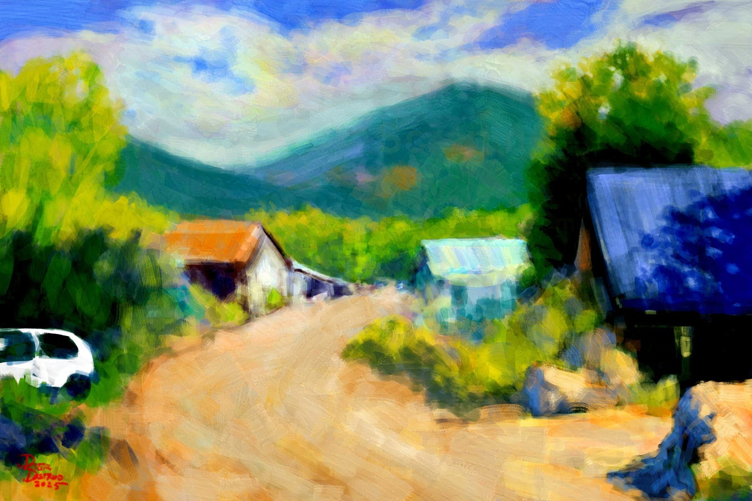 Image: "Quiet Mountain Road" by peter dustrud scrapingsky.com qroad4d